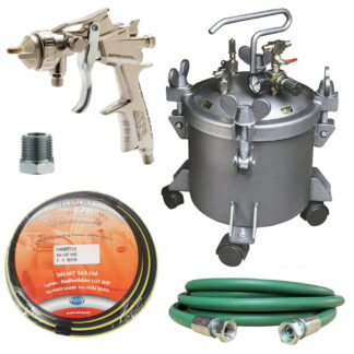 Deltalyo 10 Litre Pressure Pot Kit (KES10EKIT) *Comes with ANi F1/N-Special/SP Pressure Spray Gun, Air & Fluid Hoses, PCL Fitting