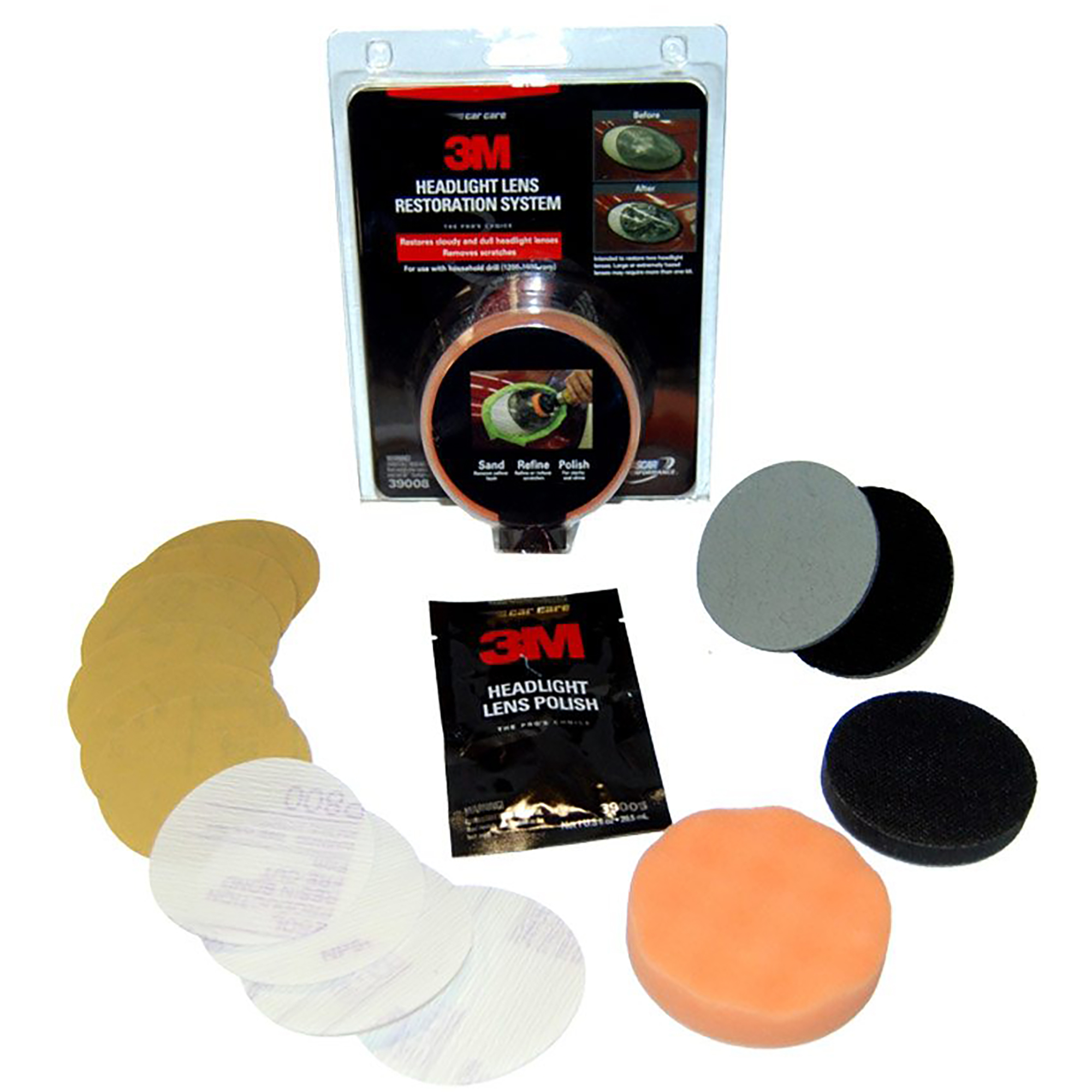  3M 39008 Headlight Lens Restoration System - Case of 4 :  Automotive