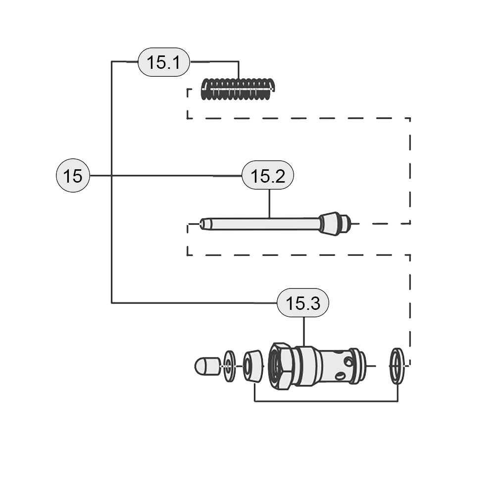 Iwata Air Valve Set for Iwata AZ3 HTE-S Impact Spray Gun (W2COM6080)