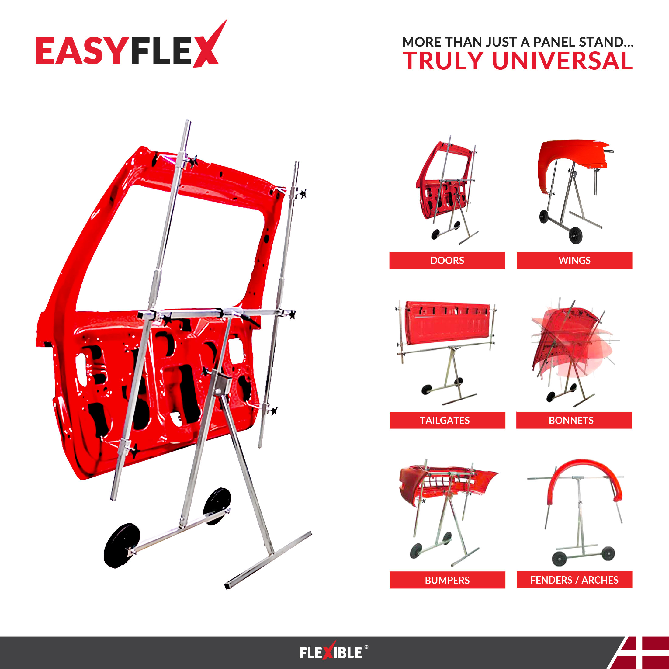 Flexible EasyFlex All-in-1 Panel Stand - 220lb/100kg Lifting. (FCR-805000)