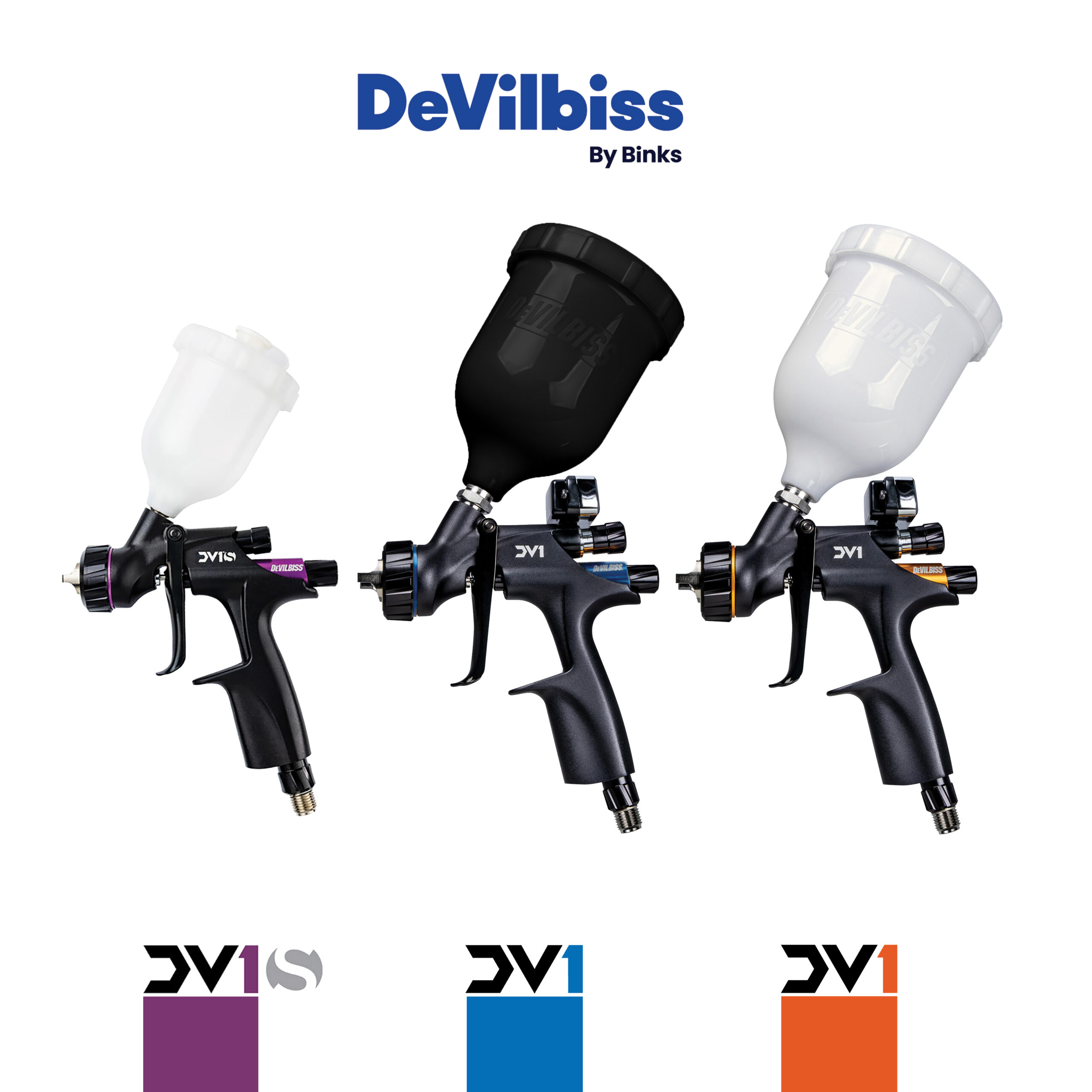 【希少】 2G ／ N.47 Paulo David DeVilbiss 3-Gun DV1 Series Kit (704704) - Spray Guns Direct