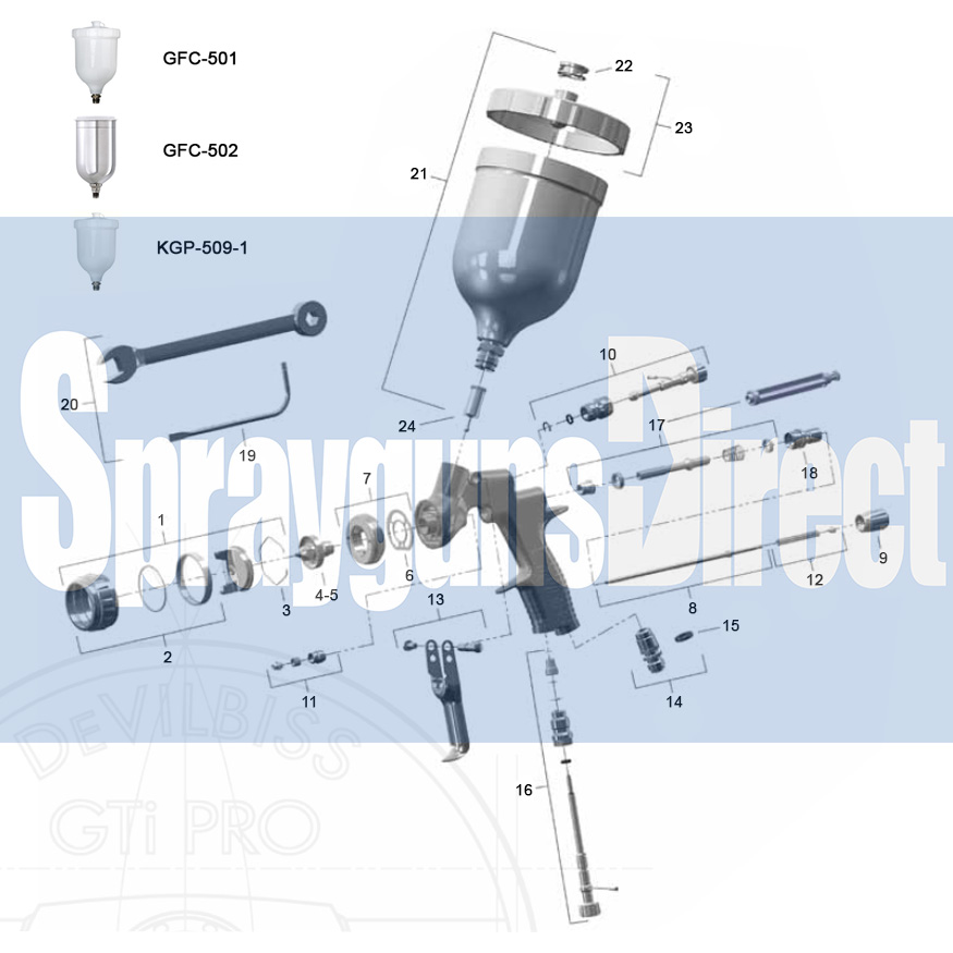 devilbiss pri pro lite spray gun parts breakdown sprayguns direct