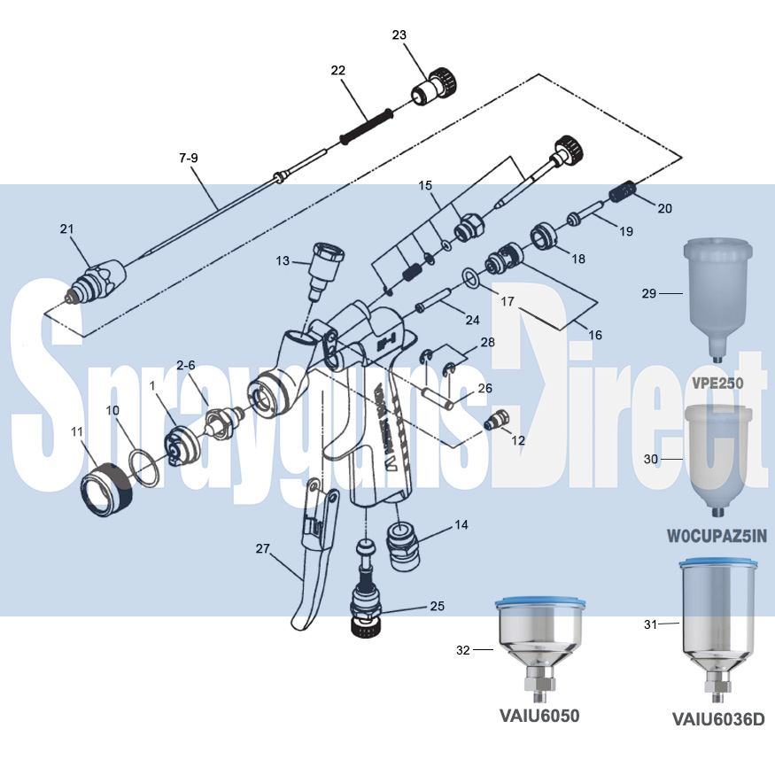 iwata lph80 touch up spray gun parts breakdown sprayguns direct