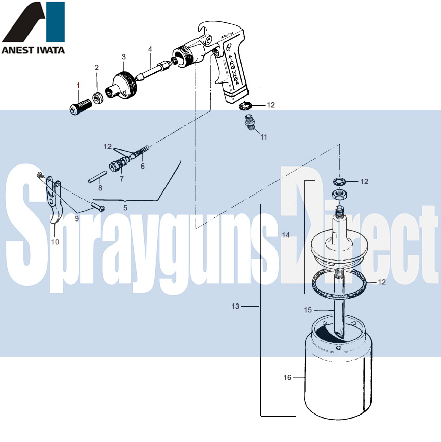 iwata pva spray gun parts breakdown sprayguns direct