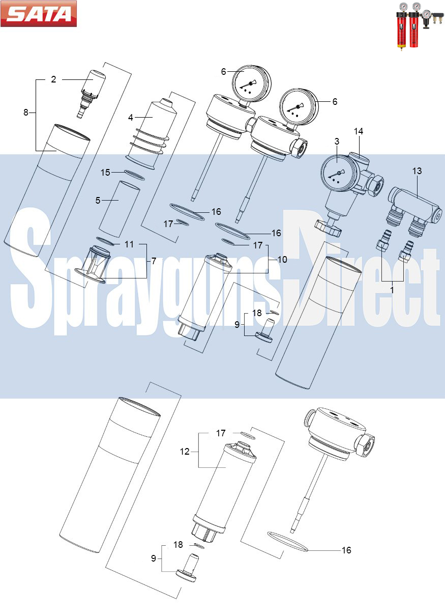 sata 244 filter unit parts breakdown sprayguns direct