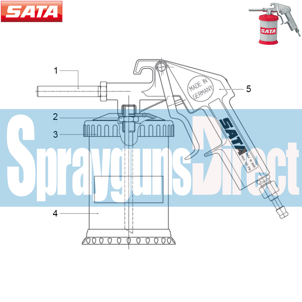 sata grit blasting gun parts breakdown spares sprayguns direct