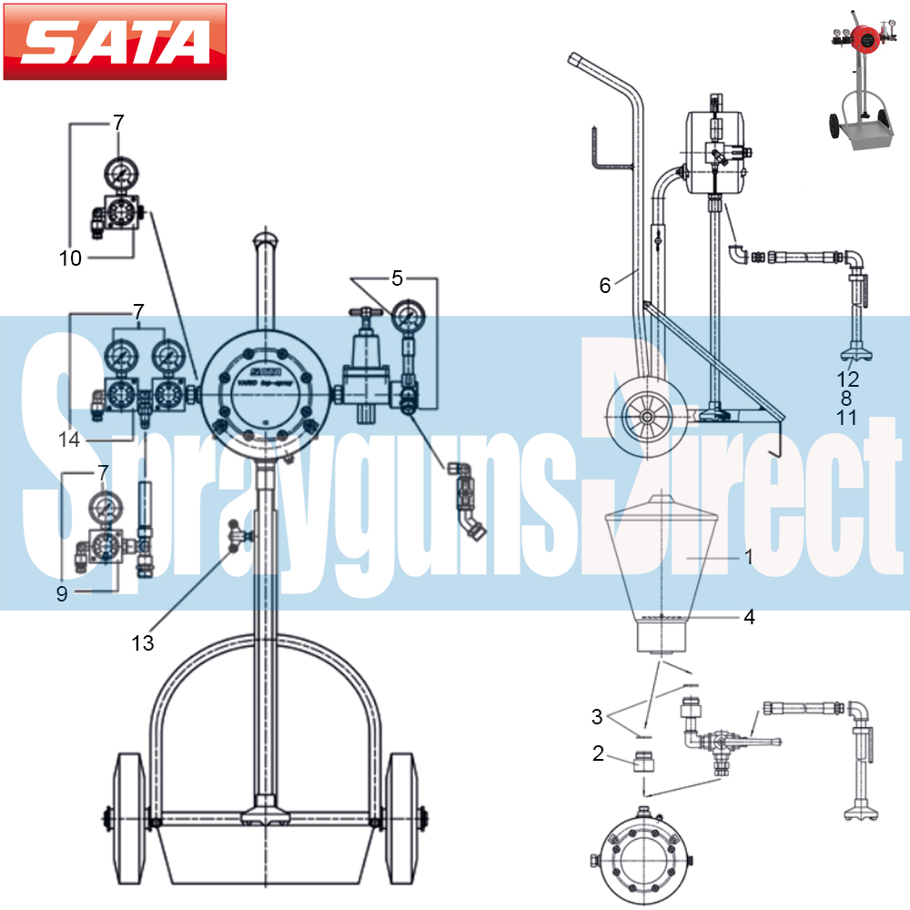 sata vario top spray parts breakdown sprayguns direct