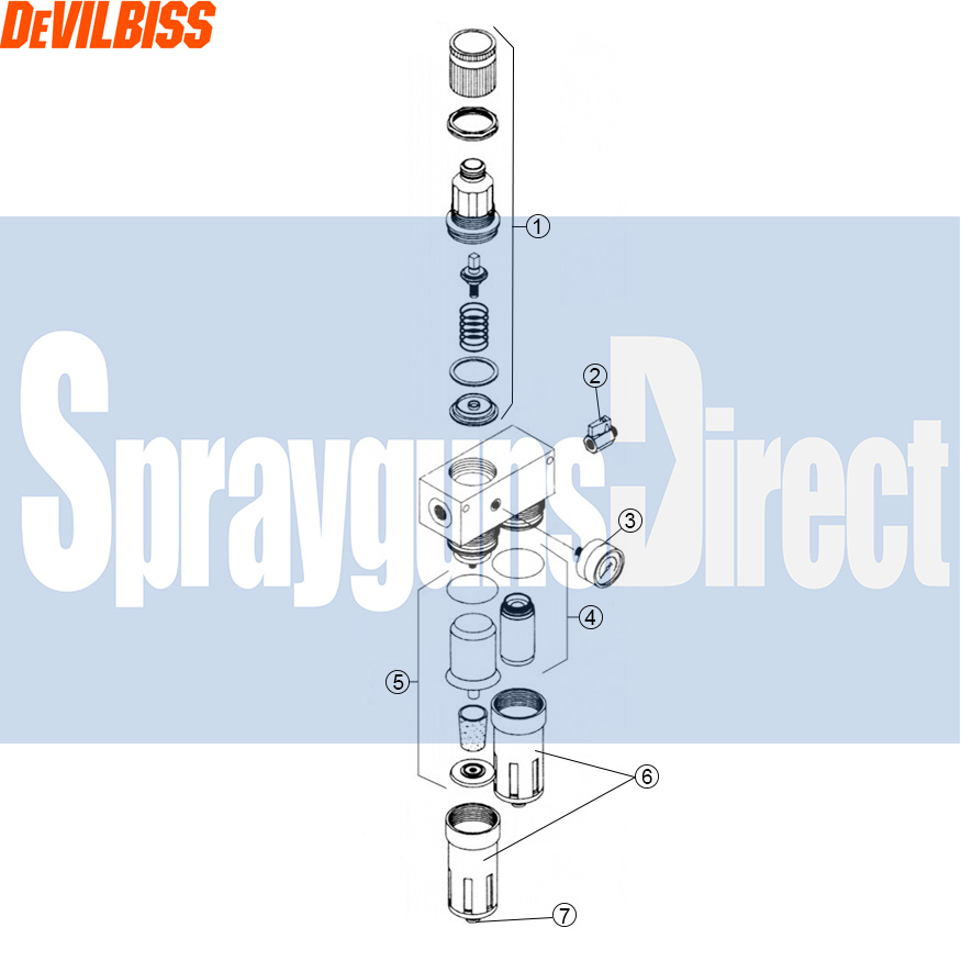 devilbiss flrc-1 filter regulator coalescer parts breakdown sprayguns direct