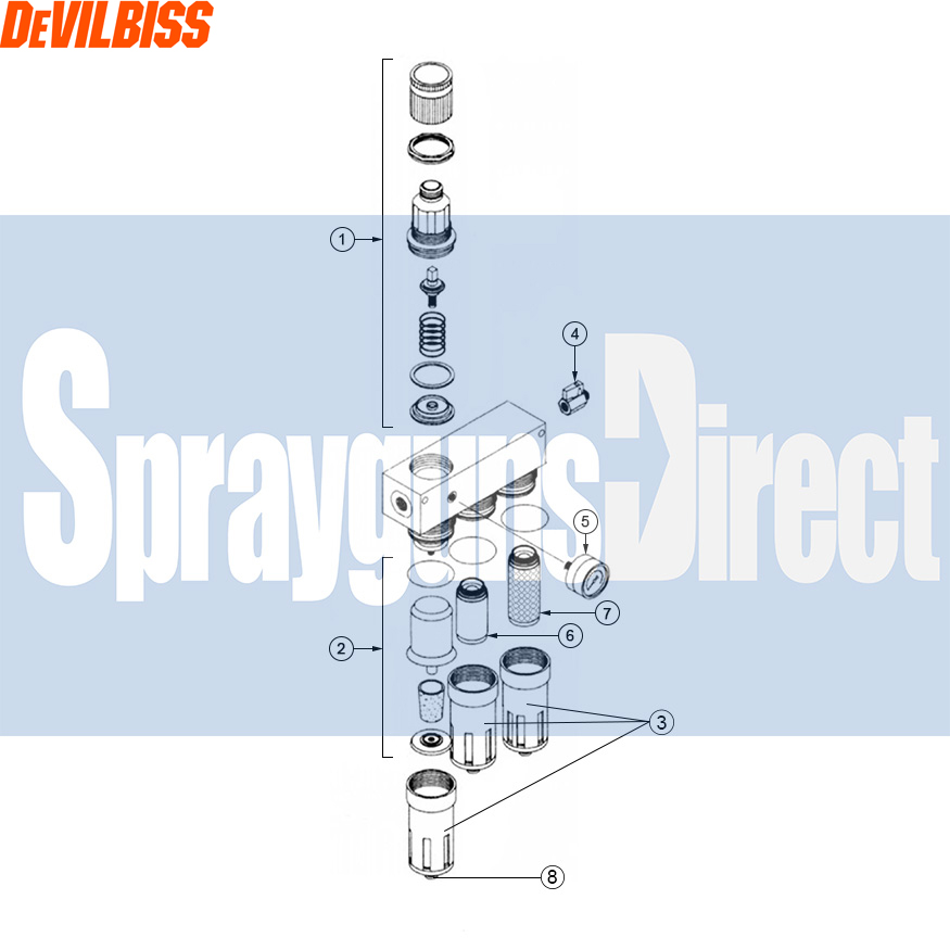 devilbiss flrcac-1 filter regulator parts breakdown sprayguns direct