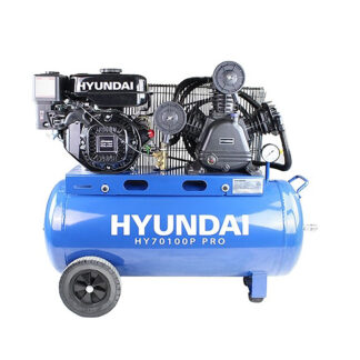 Hyundai 90 Litre Air Compressor, 10.7CFM/145psi, Petrol 7hp (HY70100P)