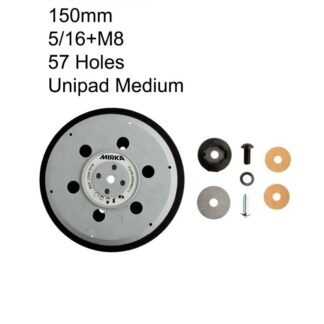 mirka abrane backing pad uni m8 57 holes 150mm medium