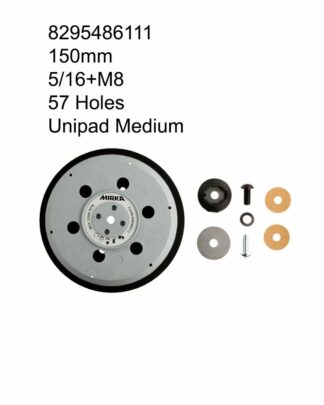 mirka abrane backing pad uni m8 57 holes 150mm medium