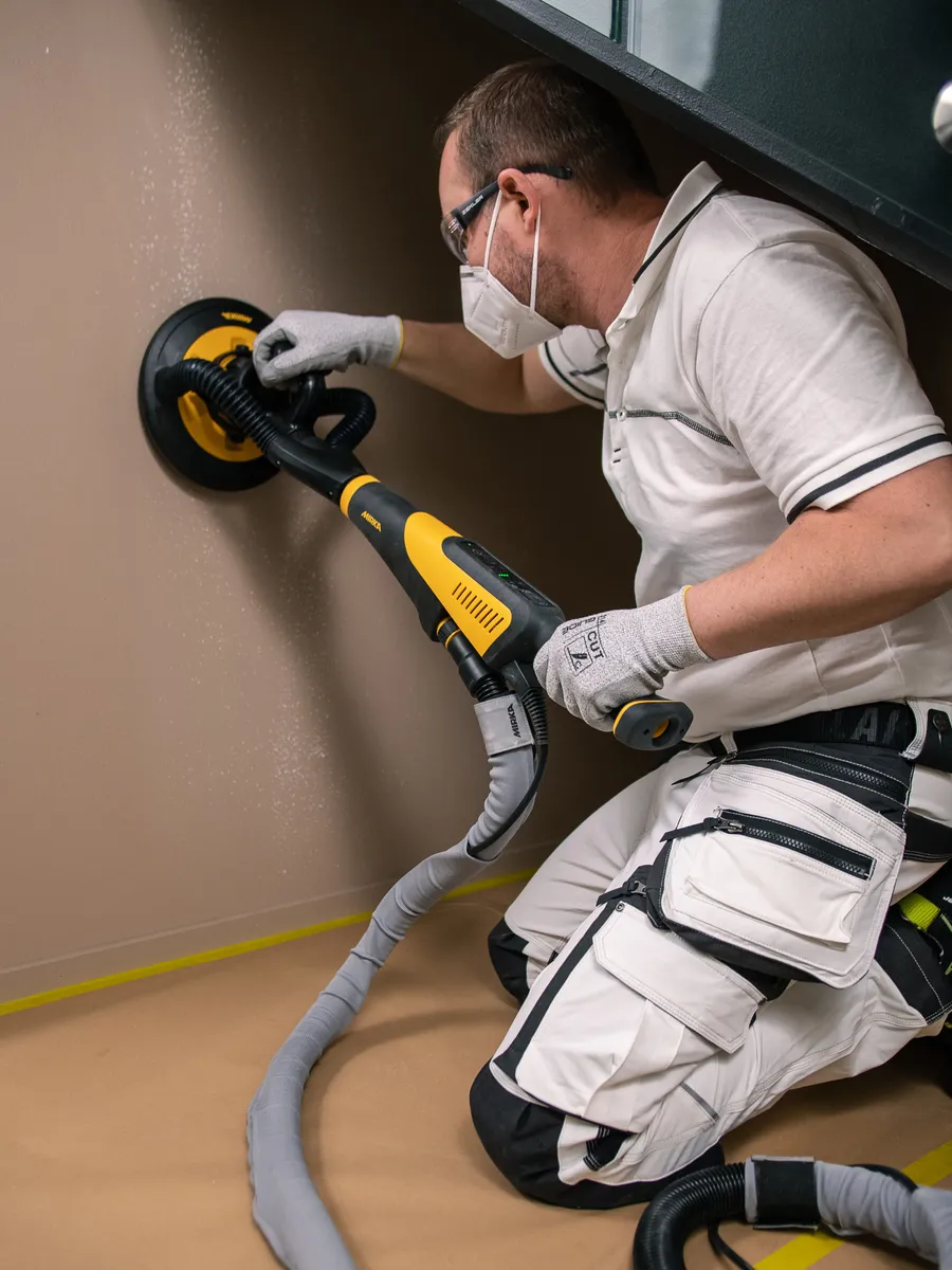 Mirka LEROS-S 950X UK Ø 225mm 5.0mm Orbit Dual Voltage with Bag, Brushless Wall and Ceiling Sander (MIW95071BAUK)