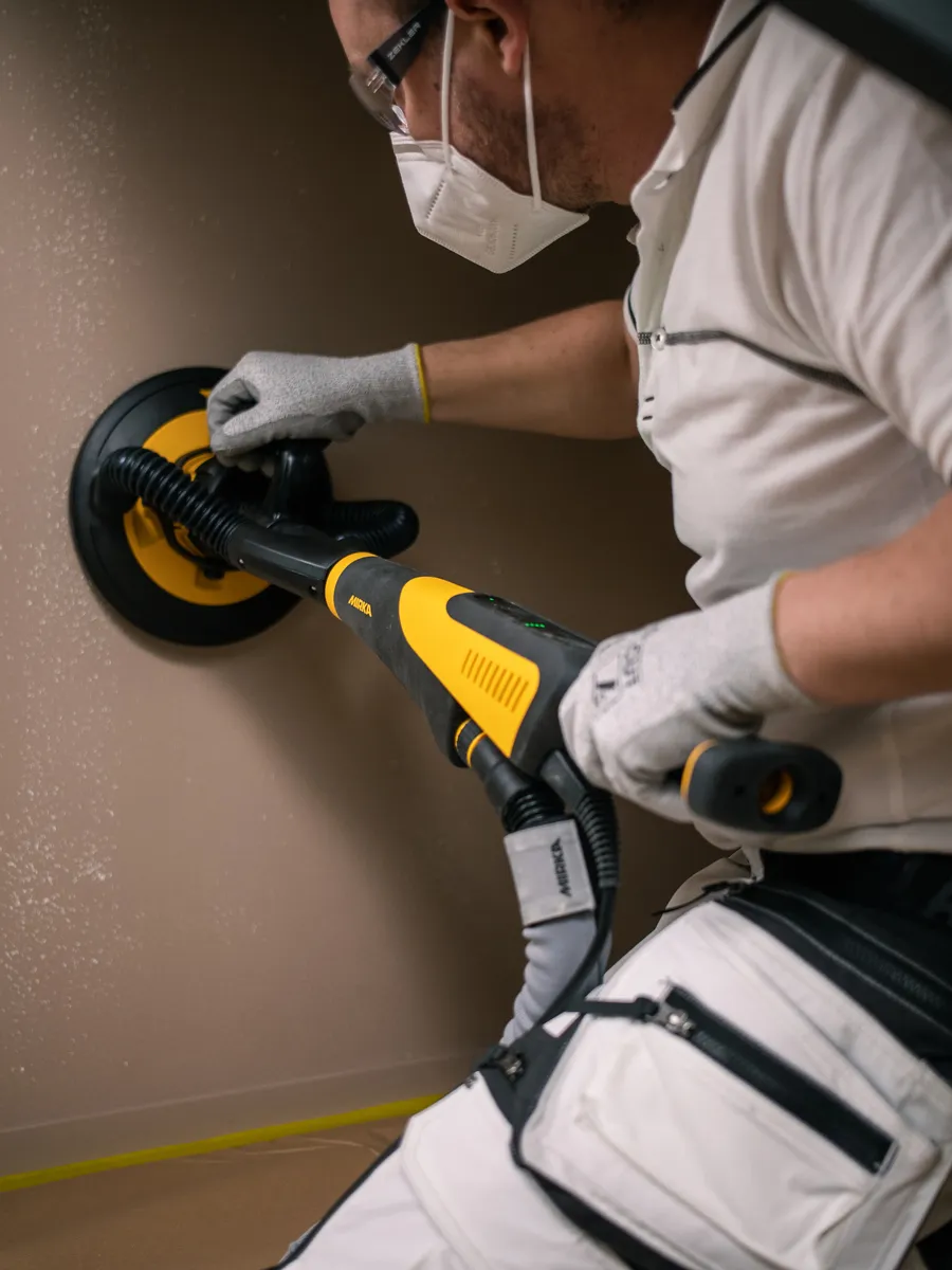 Mirka LEROS-S 950X UK Ø 225mm 5.0mm Orbit Dual Voltage with Bag, Brushless Wall and Ceiling Sander (MIW95071BAUK)