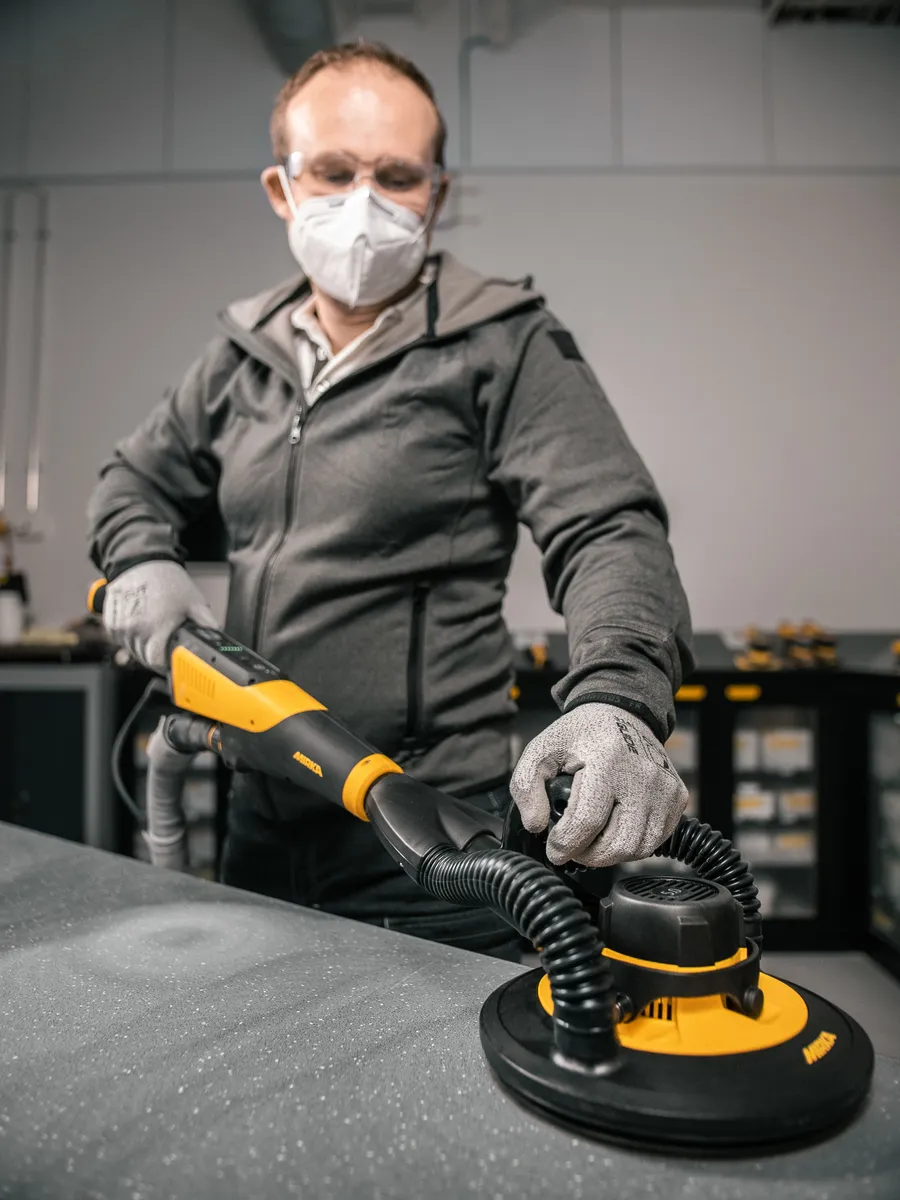 Mirka LEROS-S 950X UK Ø 225mm 5.0mm Orbit Dual Voltage with Bag, Brushless Wall and Ceiling Sander (MIW95071BAUK)
