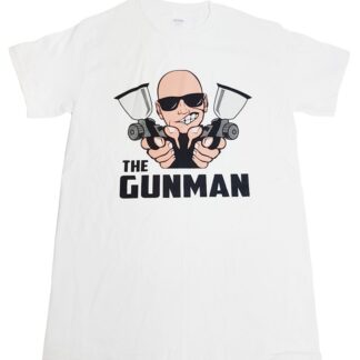 White 'Gunman' T-Shirt With Free Gunman Sticker (Various Sizes Available)