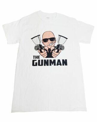 White 'Gunman' T-Shirt With Free Gunman Sticker (Various Sizes Available)