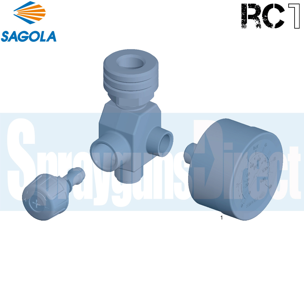 sagola rc1 air flow regulator gauge parts breakdown sprayguns direct