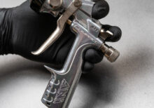 ANi COMPACT Spray Gun Full Sized Mini Kit (AH1521009A) Any compressor & any job** Includes - A.N.I. (ANI) HPS COMPACT Midi Gravity Spray Gun c/w 1.3 tip, additional 1.0 tip and needle.  500 & 250ml cup +  Gauge in a carry case. *Low Air Consumption – Can run off 24ltr Compressor, requires less than 4.5 CFM (125 litres per minute)*