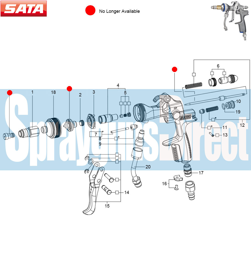 sata 1000kk spray gun parts breakdown spray guns direct