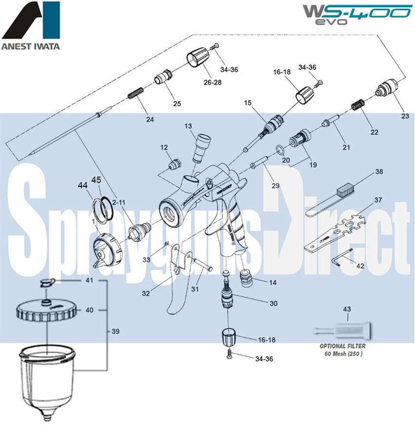 iwata ws400 spray gun parts breakdown spray guns direct