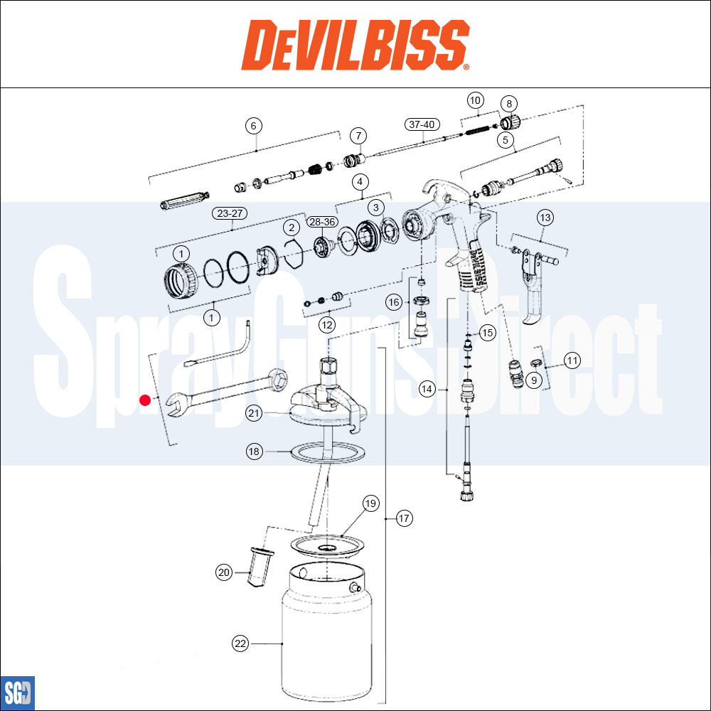 DeVilbiss GTi Pro LITE Suction / Pressure **DISCONTINUED** Spray Gun