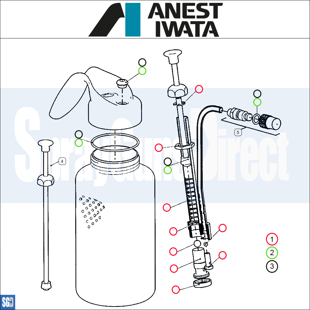 Iwata Cleaning Applicators Parts Breakdown