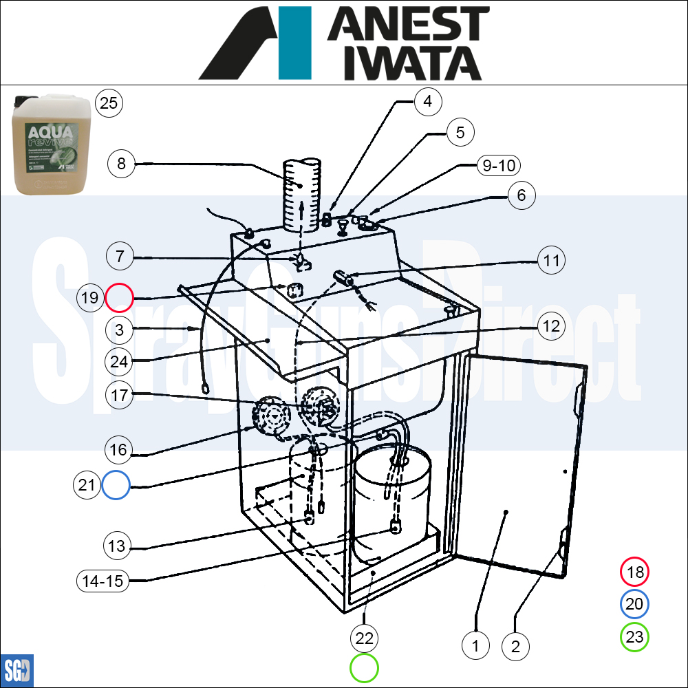 Iwata IWK SLB/SLC Manual & Automatic Washer Parts Breakdown