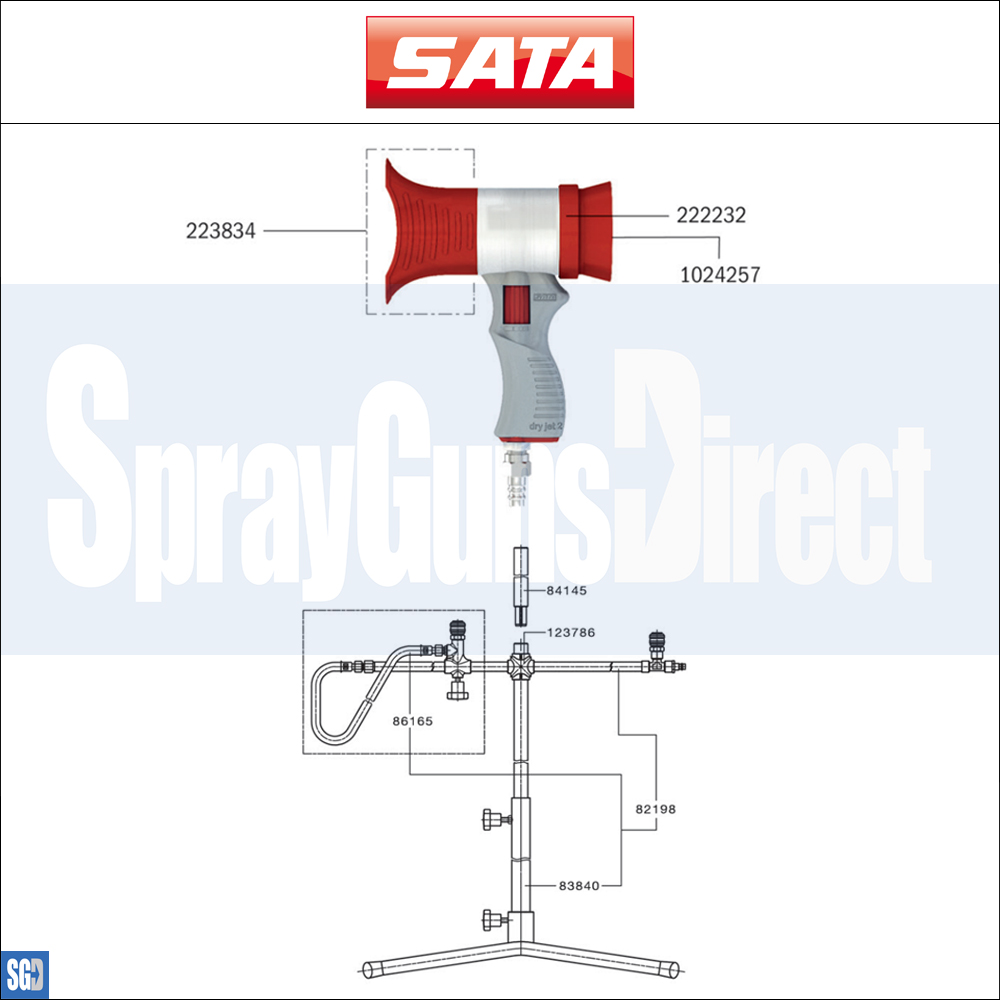 SATA Dry Jet 2 Blow Gun (217489) Parts Breakdown