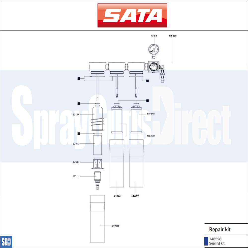 SATA Filter 103 Prep Parts Breakdown