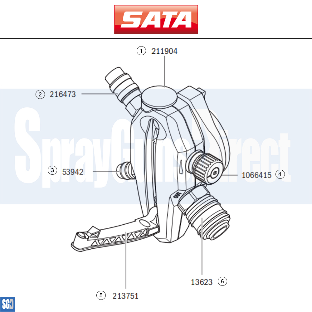 SATA air vision 5000 air regulator (1000190) Parts Breakdown