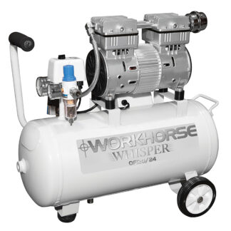 FIAC Workhorse Whisper Low Noise Oil Free Compressor 1HP 24L 230V 8 Bar (OF120/24)