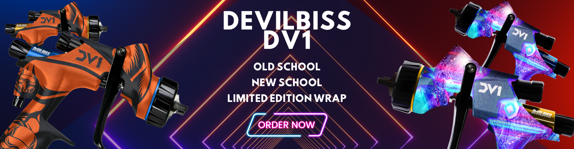 devilbiss dv1 new school and old school clearcoat basecoat digital and non-digital spray guns sprayguns direct