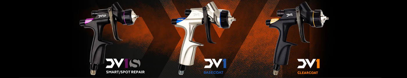 devilbiss dv1 basecoat spray gun silver olive sprayguns direct