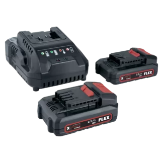 FLEX P-Set 22 Q/BS Slow Charger + 2 x 2.5AH Batteries (532750)