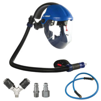 Fast Mover Full Face Air Fed Mask for Paint Spraying. Fitted with Air Regulator & Charcoal Filter (FMT3005) (BB101.5WHIP) (AH020843) (AH5003402A) (AA7102)