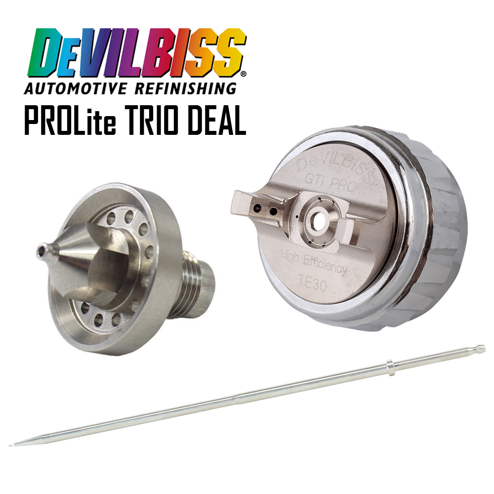 DeVilbiss PROLite Pressure Trio Deal - TE30 Air Cap with 1.2mm Fluid Nozzle and Needle Setup (PROL-457-TE20-12)