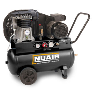 NUAIR NB2800B/100/3M Tech Pro 2.2kW/3Hp 100Lt 10 Bar Portable Air Compressor with Tech Panel (13A) (S-28FA504FPS134)
