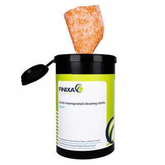 Finixa Impregnated Cleaning Cloths Pack of 100 in Dispenser Bucket (SCR 100)