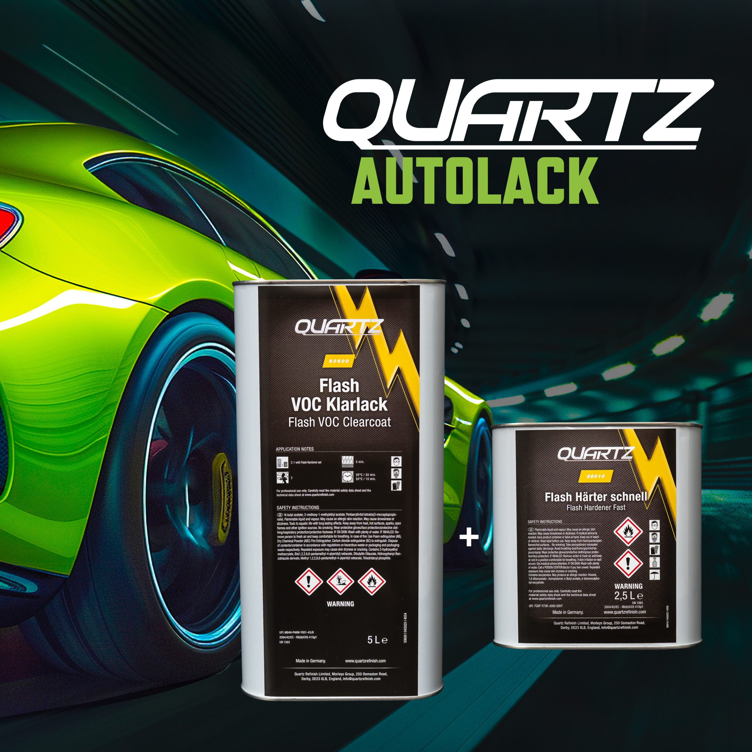 quartz flash voc clear coat lacquer 7.5lt kit