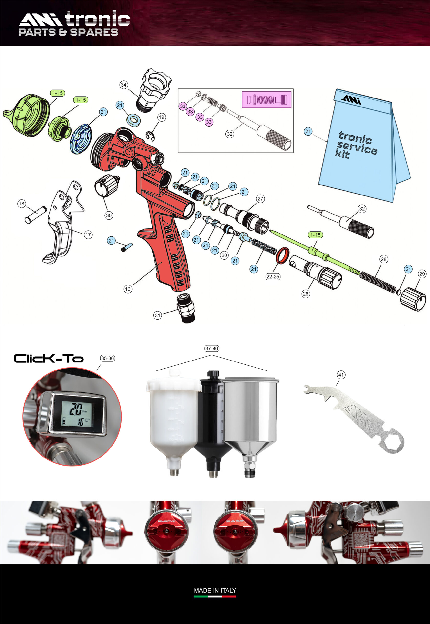 ANi TRONIC Spray Gun Parts & Spares - Spray Guns Direct