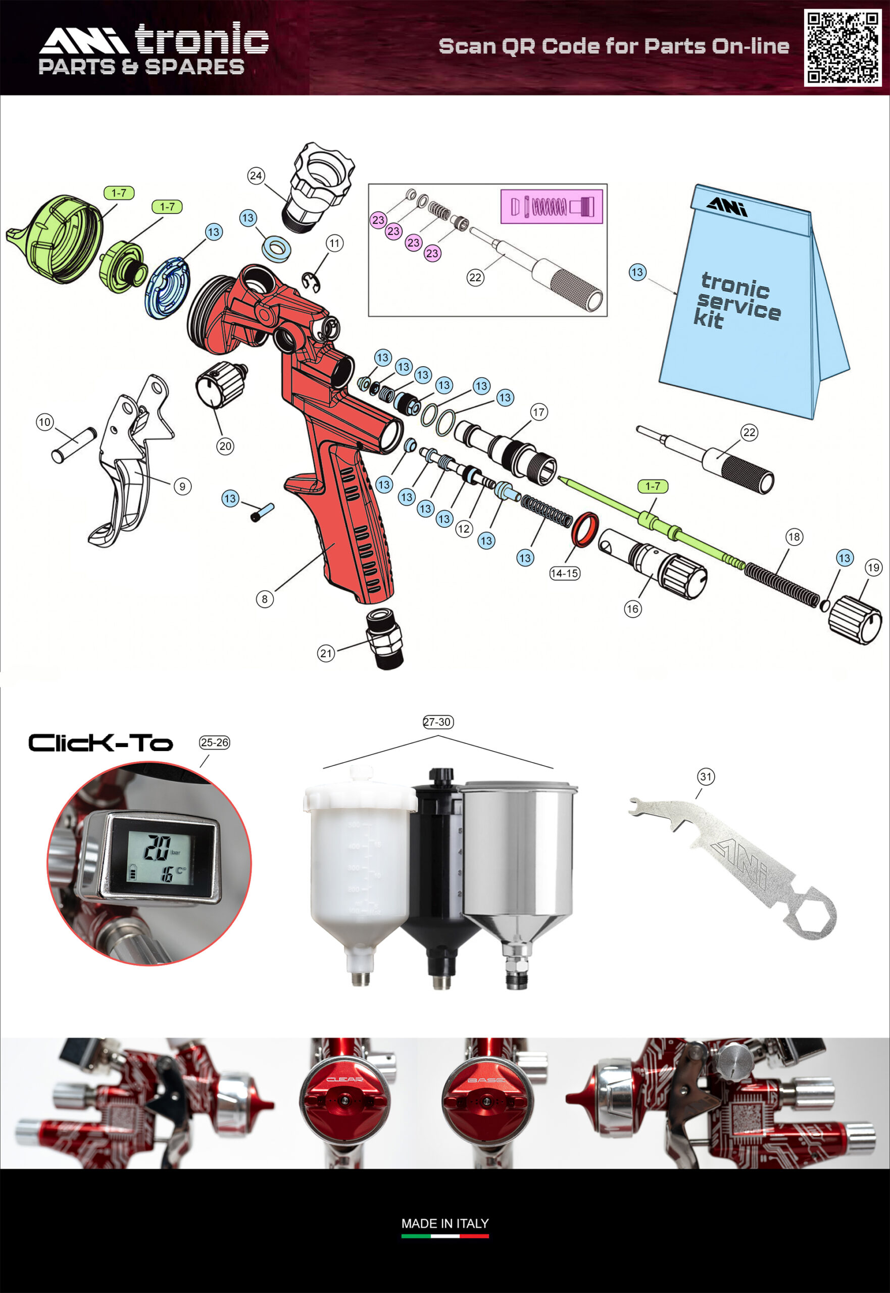 TRONIC ANi Spray Gun Parts Spares - Spray Guns Direct