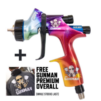 DeVilbiss DV1 GUNMAN Basecoat (Non-DIGITAL) 2 Tip DEAL (1.2mm & 1.3mm) Spray Gun + (Free Gunman Premium Overalls)