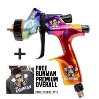 DeVilbiss DV1 GUNMAN Clearcoat (Non-DIGITAL) 2 Tip DEAL (1.2mm & 1.3mm) Spray Gun + (Free Gunman Premium Overalls)