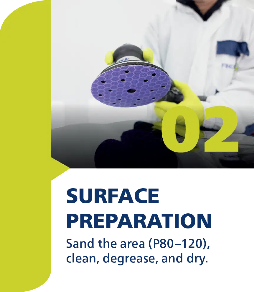 Finixa 2K Plastic Repair - High-quality, black, polyurethane repair glue without diisocyanates. Choice of Fast, Medium or Slow.