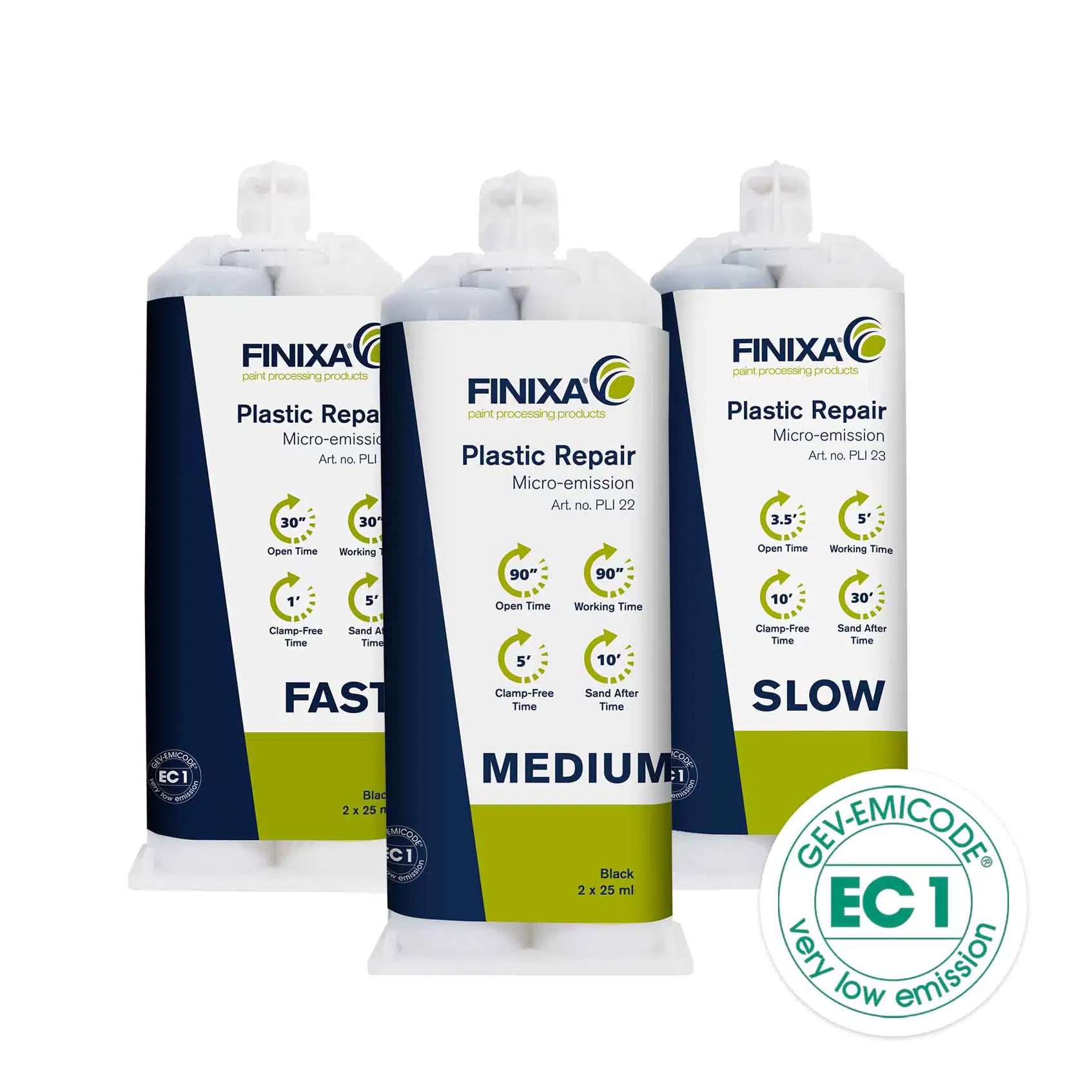 Finixa 2K Plastic Repair – High-quality, black, polyurethane repair glue without diisocyanates. Choice of Fast, Medium or Slow.