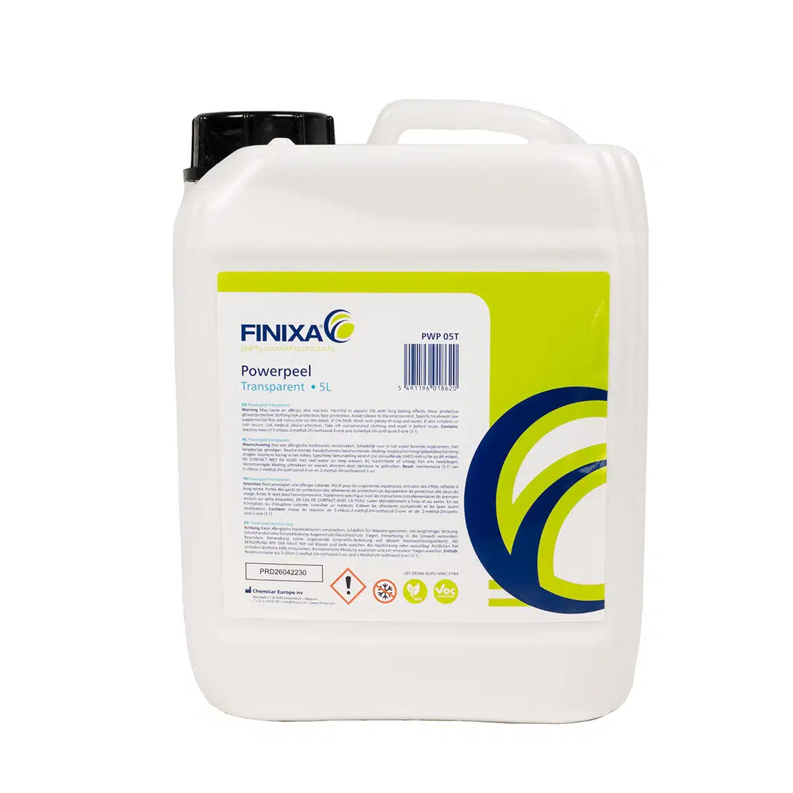 Finixa Powerpeel Transparent Peelable Water-Based Coating for Spray Booth Wall Protection (5Ltr)